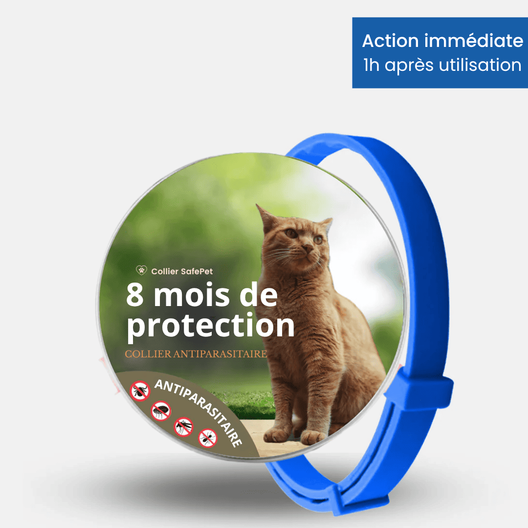 Collier SafePet – Anti-puces et tiques [8 Mois de Protection].