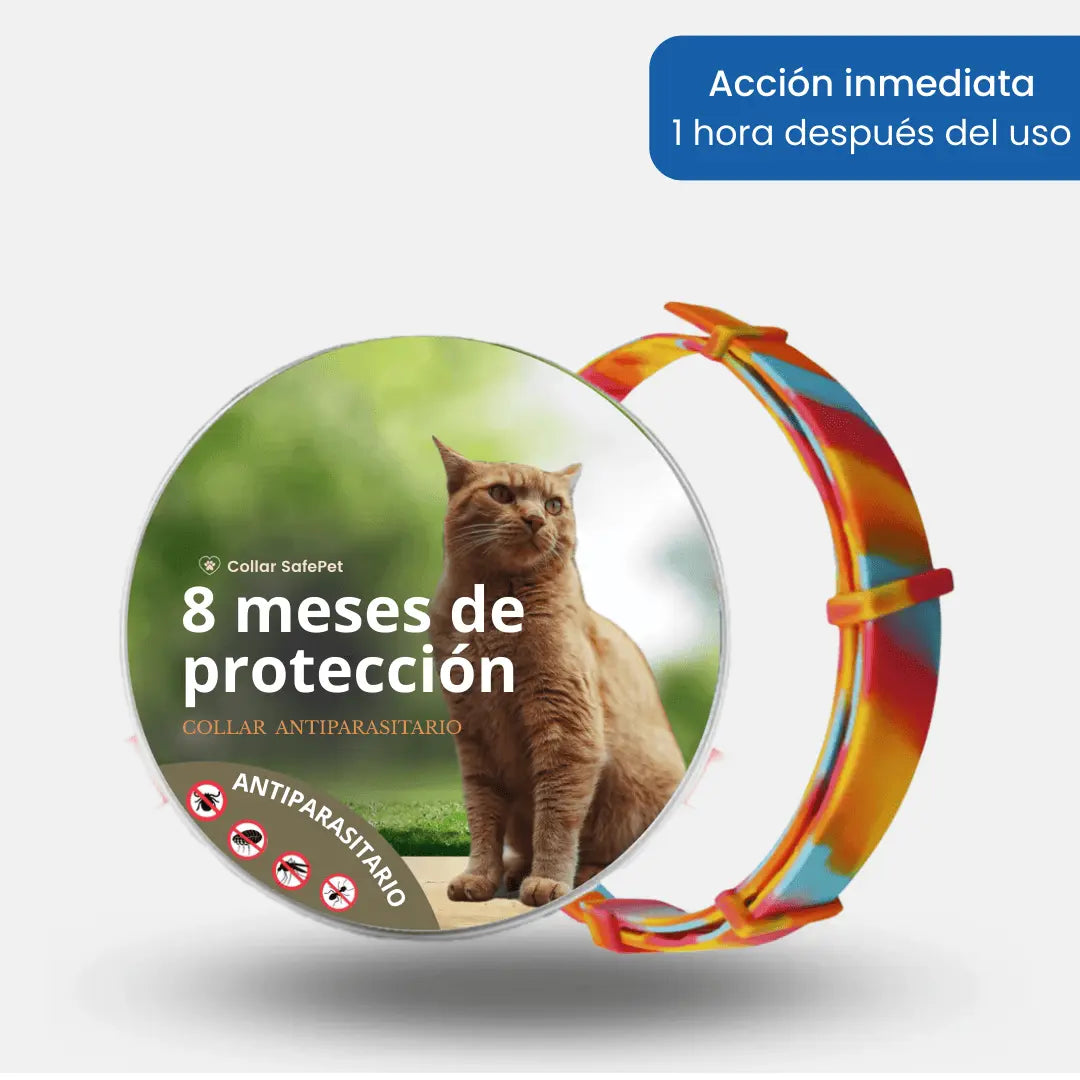 Collar SafePet – Antipulgas y garrapatas [8 meses de protección]