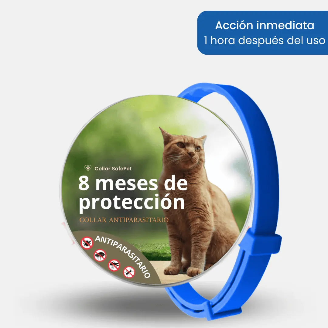 Collar SafePet – Antipulgas y garrapatas [8 meses de protección]