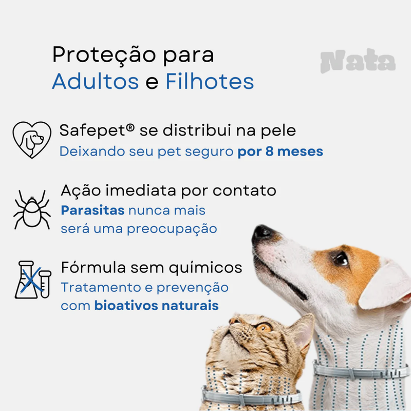 Collier SafePet – Anti-puces et tiques [8 mois de protection]