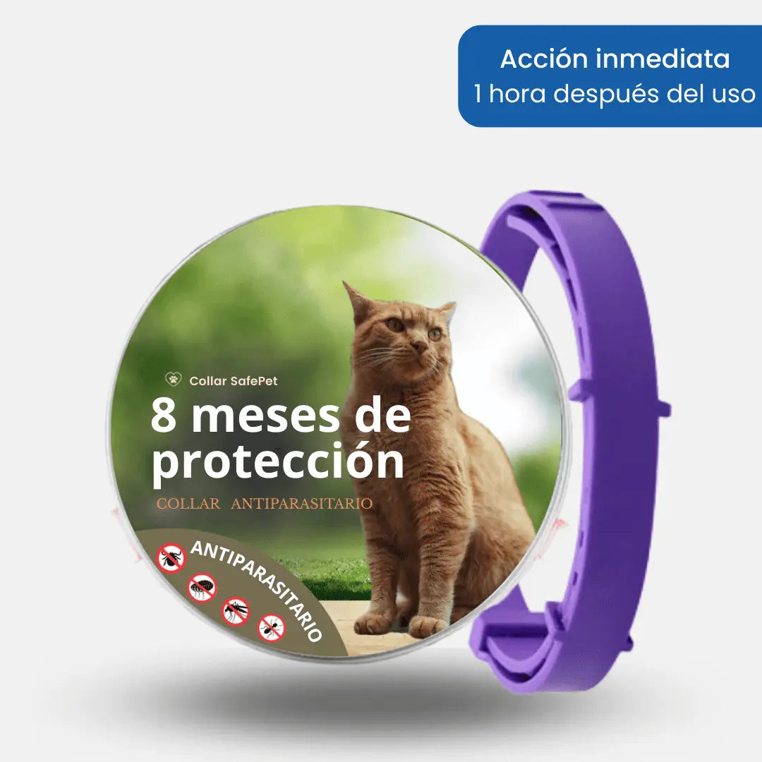Collar SafePet – Antipulgas y garrapatas [8 meses de protección]